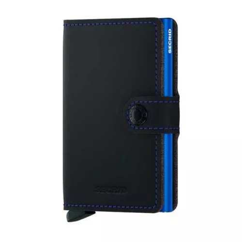 Secrid Miniwallet Matte Black & Blue MM-BLACK&BLUE-1