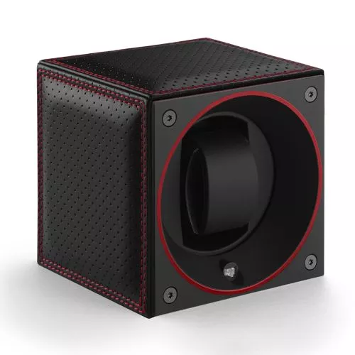 SwissKubik Masterbox Leather Racing Red kellonpyöritin SK01.CV.RC.ROUGE-29