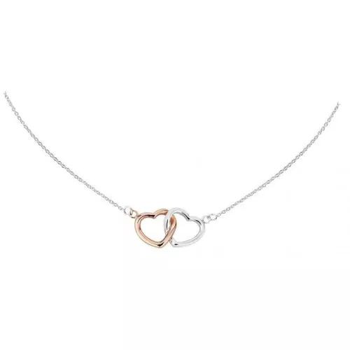 Hopeinen kaulakoru, sydämet SPN05260-01-1