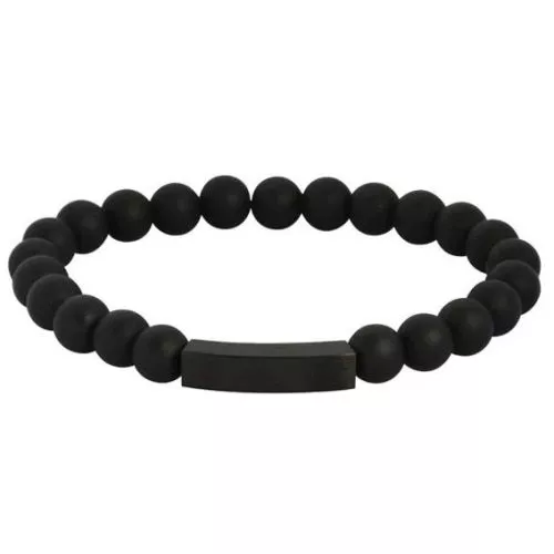 Musta teräsrannekoru SS581 BLK AGATE-1