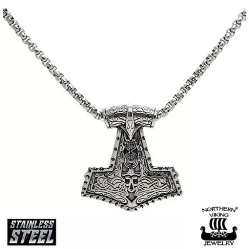 Northern Viking Jewelry Viking Ornament Thor´s hammer Halskette 50cm NVJRS067-1