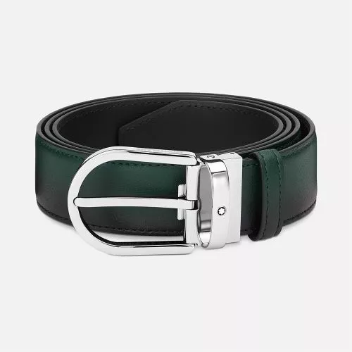 Montblanc Horseshoe Buckle Sfumato British Green 35mm Belt MB198644-1