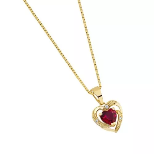 Kultainen sydänriipus 9K WP73225-RB-CZ-1
