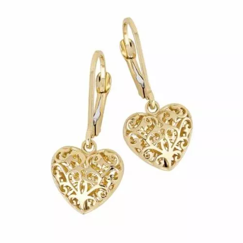 Kultaiset sydänkorvakorut XE13325-II-DC-1