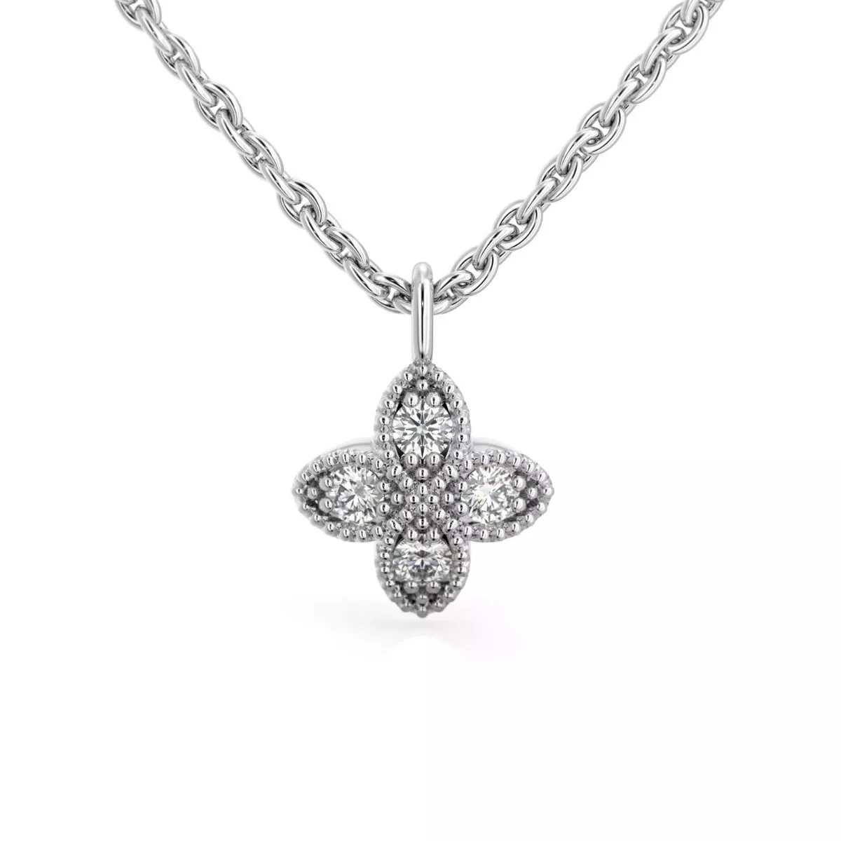 Festive Lotus timanttiriipus, platina 590-012R-PT