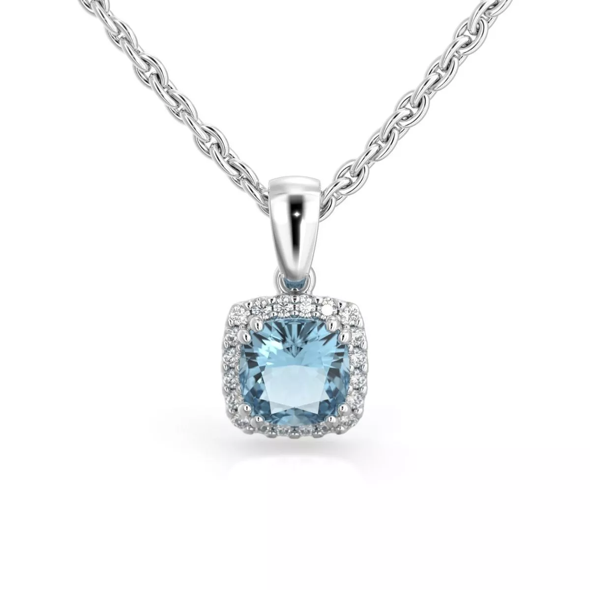 Festive Elsa timantti-akvamariiniriipus, platina 592-090A-PT