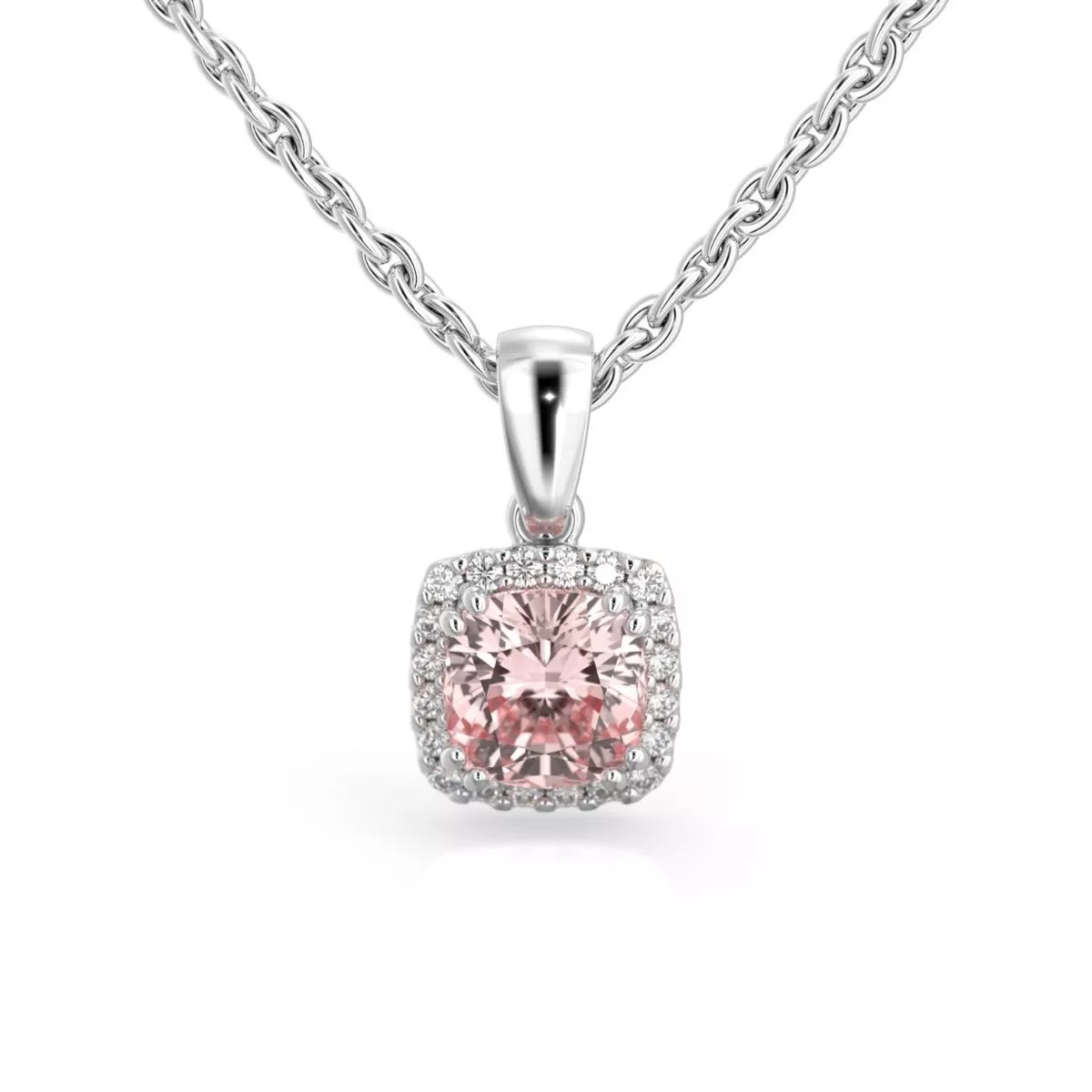 Festive Elsa timantti-morganiittiriipus, platina 592-090M-PT