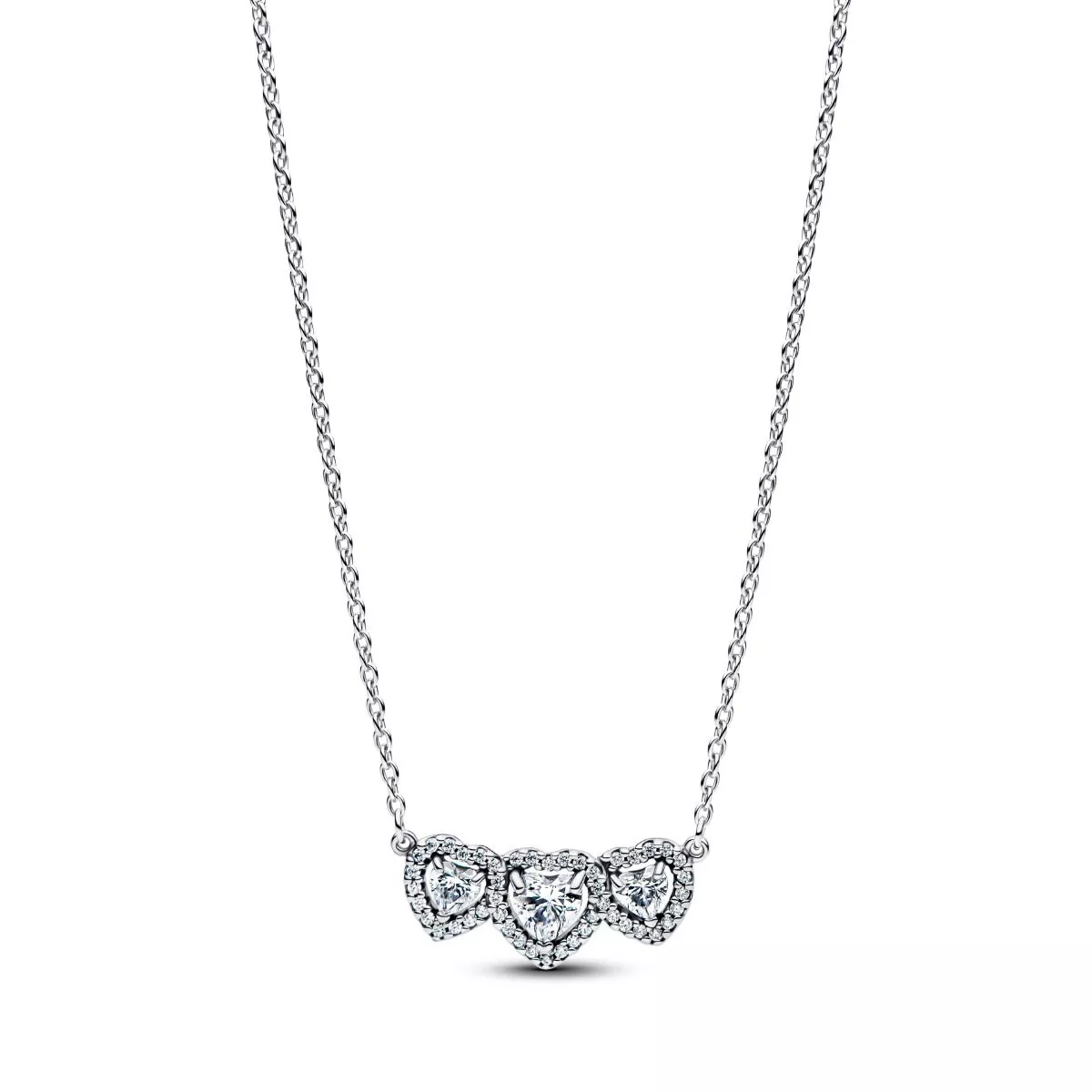 Pandora Halo Heart Trilogy Collier kaulakoru 394412C01-45
