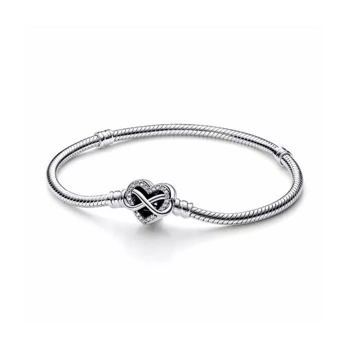 Pandora Moments Sparkling Infinity Heart Clasp Snake Chain