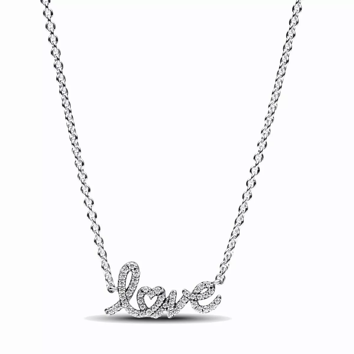 Pandora Sparkling Handwritten Love Collier Necklace 393076C01