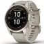 Garmin fēnix 7S Pro - Sapphire Solar Edition Pehmeän kullansävyinen ruostumaton teräs ja vaalean hiekanvärinen ranneke 010-02776-15-3