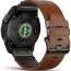 Garmin epix Pro (Gen 2) Sapphire Edition  51 mm Hiilenharmma DLC-pinnoitettu titaani, kastanjanruskea nahkahihna 010-02804-30-1