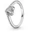 Pandora Stackable Sparkling Wishbone Heart  Ring 199302C01-2
