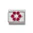 Nomination Classic Silver Shine / punainen kukka 330322/02-1