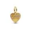 Pandora Engravable Love Heart Gold-Plated Dangle Charme 763604C01-1