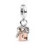 Pandora Two-Tone Key, Padlock & Heart Triple Dangle Charme 782506C01-3