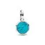 Pandora Turquoise Blue Engravable Mini Medallion Charme 793388C01-1