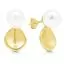 Gold-plated Silver Earrings, Mother-of-pearl Bead E-3531PG