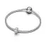 Pandora Silver Clip With Clear Cubic Zirconia, Shimmering White Enamel Charme 793785C01-3