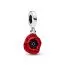 Pandora Red Flower Dangle Charme hela 793917C01-1