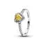 Pandora Elevated Yellow Heart Ring 198421C06