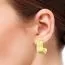 Gold-plated Earrings, Wide WE-42005G