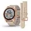 Garmin Fenix 7S, Sapphire Solar, Ruusukullan värinen titaani ja kalkkikiven värinen nahkahihna 010-02539-35-0