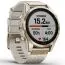 Garmin Fenix 7S Sapphire Solar, Vaalean kullan värinen titaani ja meleerattu kermanvärinen nailonhihna 010-02539-39-6