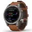 Garmin Fenix 7 Sapphire Solar, Titaani ja ruskea nahkahihna 010-02540-31-0