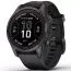 Garmin fēnix 7S Pro - Sapphire Solar Edition Hiilenharmaa DLC-pinnoitettu titaani  ja musta ranneke 010-02776-11-1