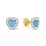 Kultaiset korvakorut, sininen sydän 107621Zaqua-1