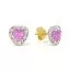 Kultaiset korvakorut, vaaleanpunainen sydän 107621Zpink-1