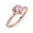 Pandora Rose Sparkling Elevated Heart sormus 188421C04-8