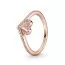 Pandora Rose Sparkling Wishbone Heart sormus 189302C01-9