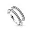 Pandora Signature Logo & Pavé Double Band sormus 192779C01-1