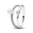 Pandora Treated Freshwater Cultured Pearl & Pavé Double Band sormus 193147C01-1