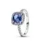 Pandora Sparkling Square Blue Halo Statement sormus 193550C01-1