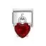 Nomination Classic Silvershine Punainen Sydän 331812/13-1