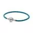 Pandora Moments Seashell Clasp Turquoise Braided Leather 17,5 cm -rannekoru 598951C01-1