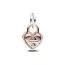 Pandora Moments Two-tone Twistable Heart Padlock Double Dangle hela 783079C01-1