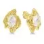 Vergoldete Silberohrringe mit Großem Zirkon E-15239ZG