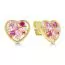 Vergoldete Herz-Ohrringe, rosa Steine BOL-E1464ZSRG
