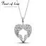 Hopeinen kaulakoru / sydän ja siivet BOL-N0860Z/40-45CM-1