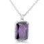 Hopeinen kaulakoru / violetti kivi BOL-N2705Zam/40-45cm-1