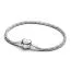 Pandora Heart Clasp Faceted Snake Chain Armband 594236C00