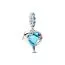 Pandora Blue Murano Glass Dolphins Dangle hela 793924C01-1