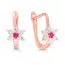 Punakultaiset korvakorut / kukka K-E43215ZpuRG-1