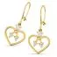 Kultaiset koukkukorvakorut, sydän K-E70056Z-1