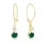 Kultaiset koukkukorvakorut, vihreä zirkonia 23-1003VIHR-1