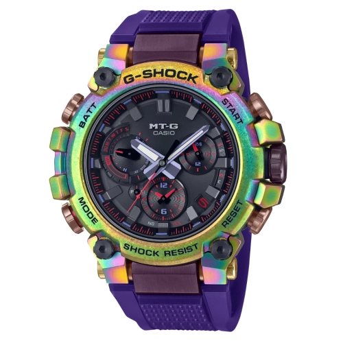 Casio G-Shock Aurora Oval with Recrystallized Steel Bezel and Rainbow IP  MTG-B3000PRB-1AER-6